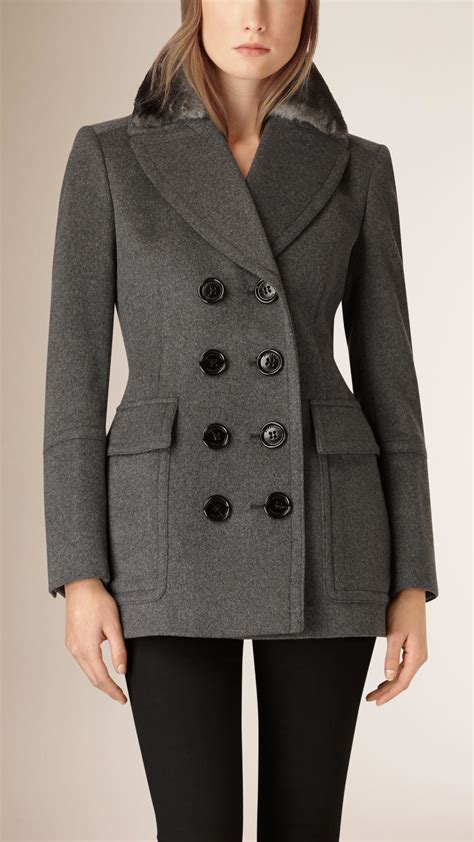 burberry fur collar wool coat women|burberry wool coat vintage.